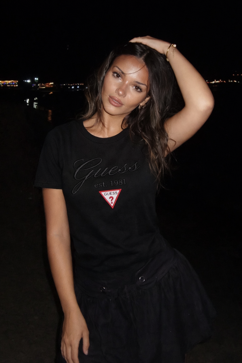 Черна Дамска Тениска GUESS