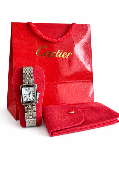 Cartier Tank Style – Silver & Gold Часовник