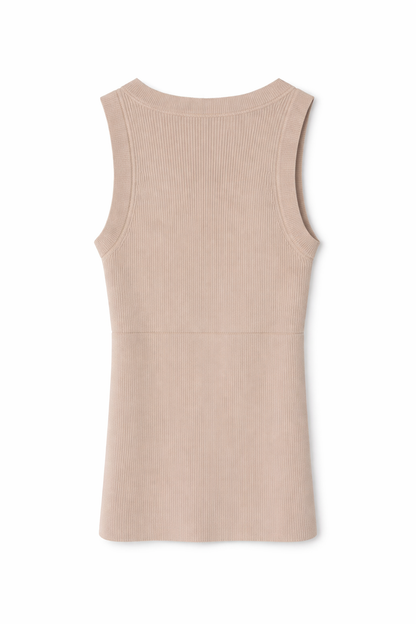 Бежов рипсен потник Dior